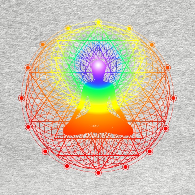 Psychedelic Rainbow Chakra Meditation Mandala by glintintheeye